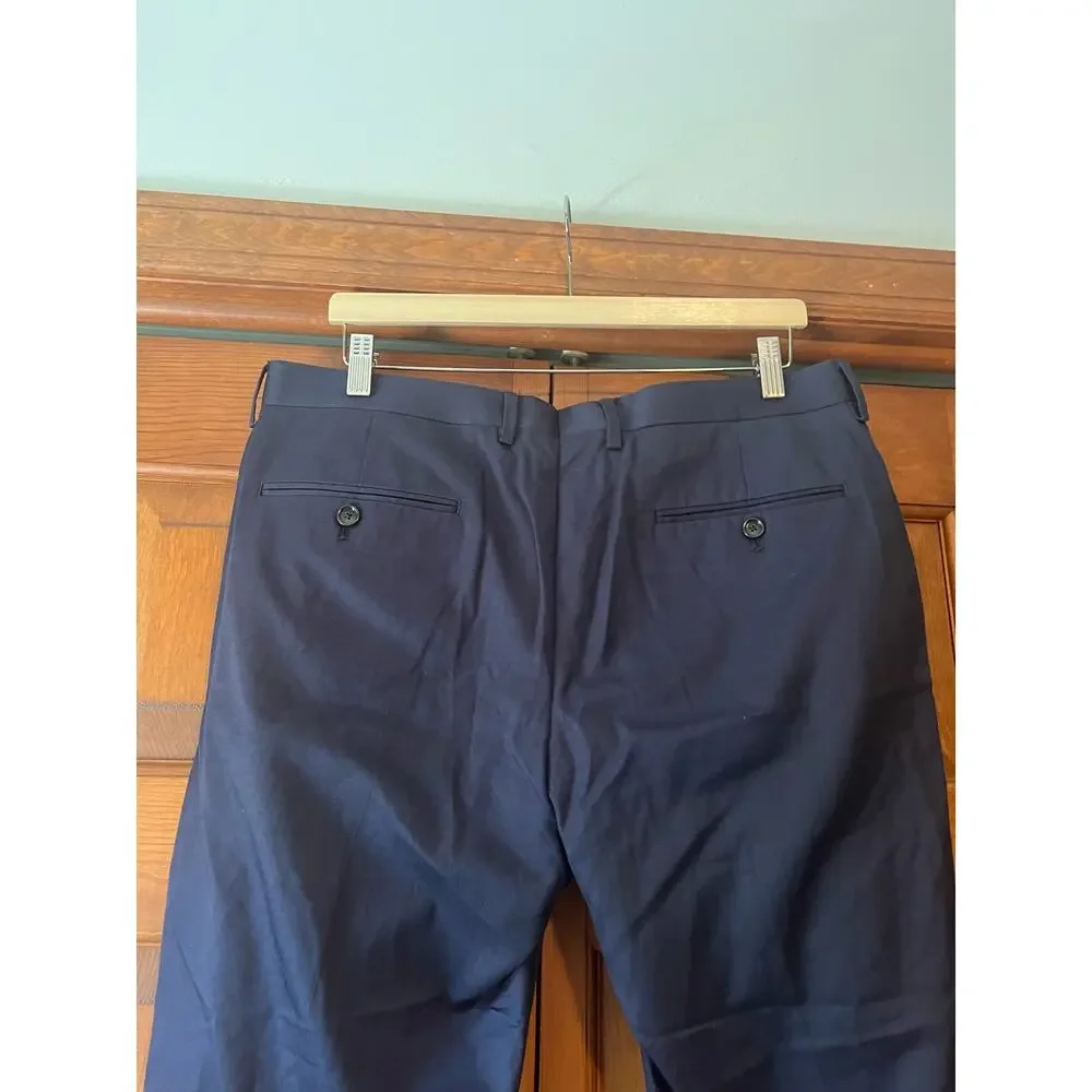 NWOT J. Crew Men's Ludlow Slim-Fit Suit Pant Italian Chino Navy Blue Size 34x30
